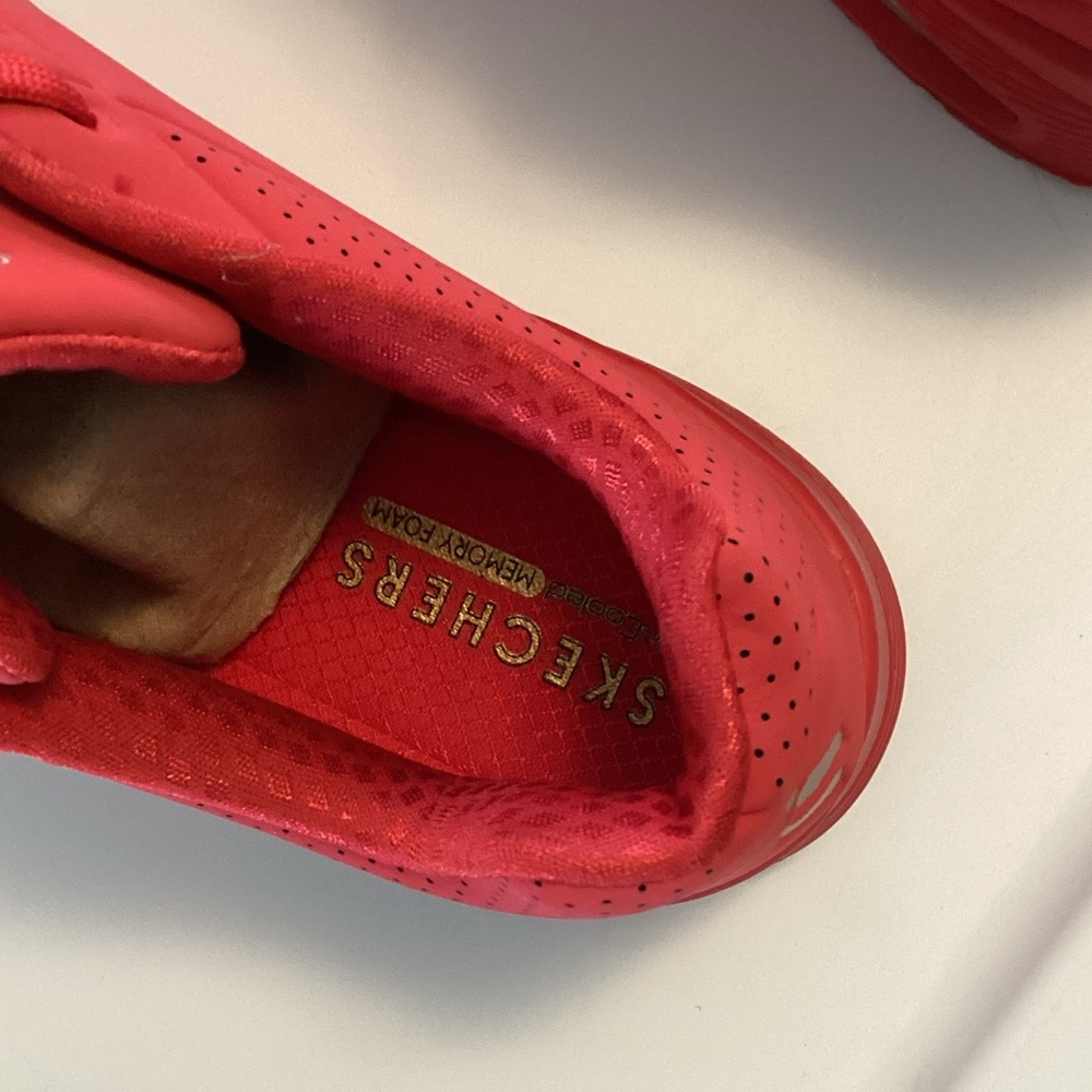 Skechers Red Women's Lace-Up Athletic Sneakers - Picture 5 of 6